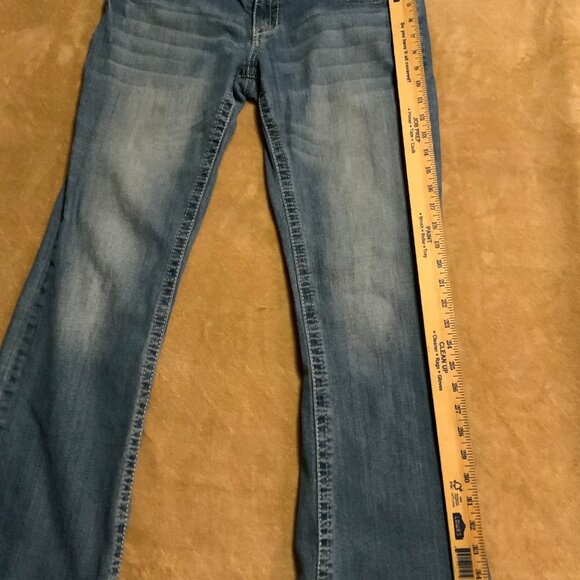 Maurices Women 9/10 Short Blue Demin White Wash‎ Fit Flare 5 Pocket Jeans - Picture 5 of 8